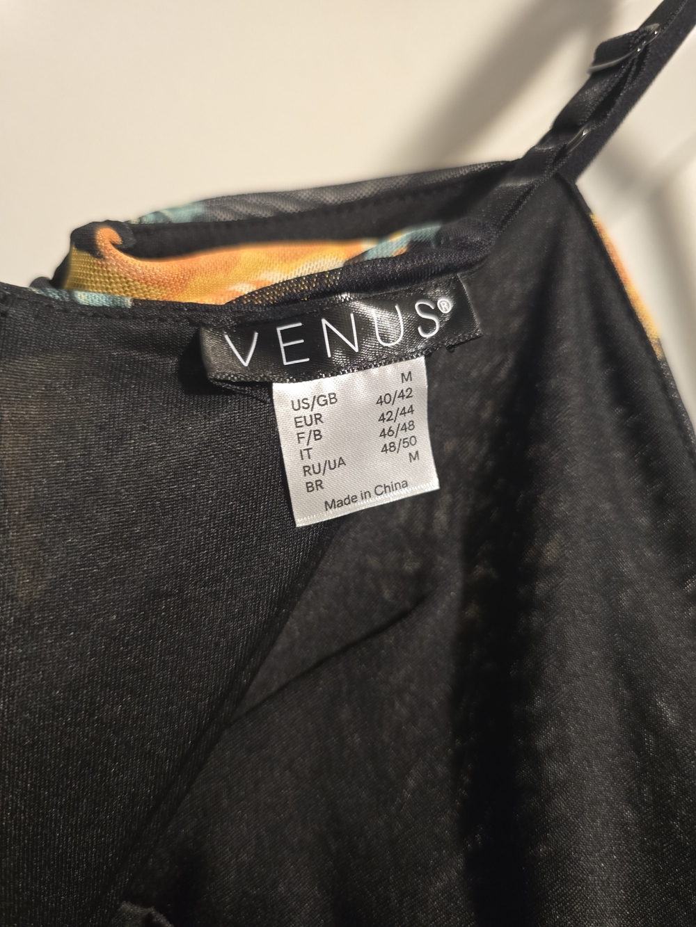 VENUS Black Maxi Dress with Yellow Floral Pattern Medium NWOT - Picture 4 of 6